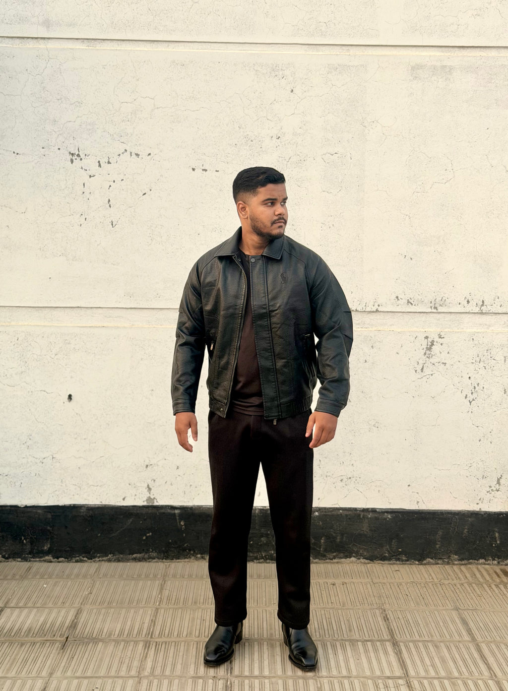 China imported leather Jacket