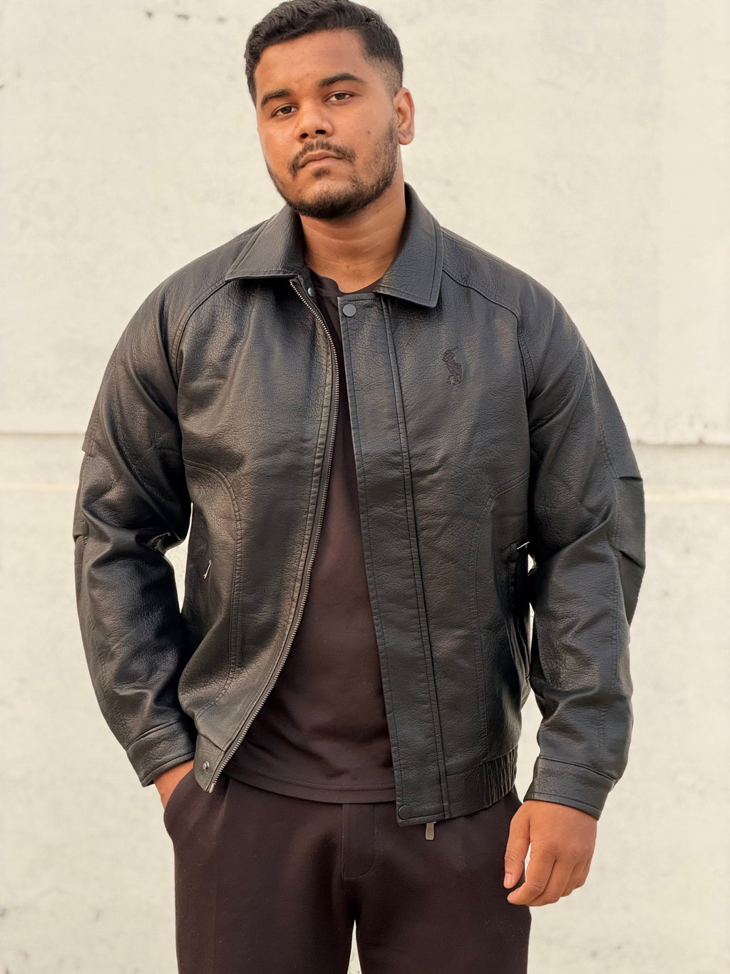 China imported leather Jacket