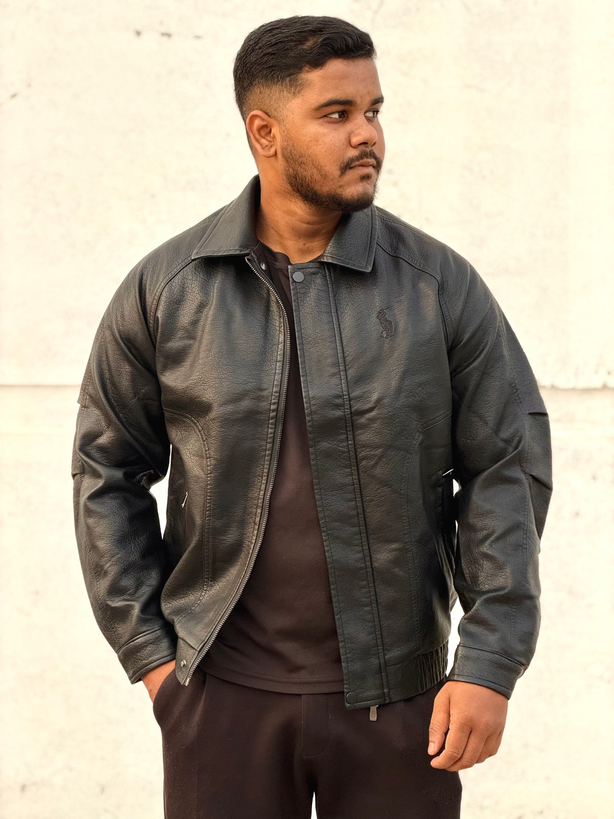 China imported leather Jacket
