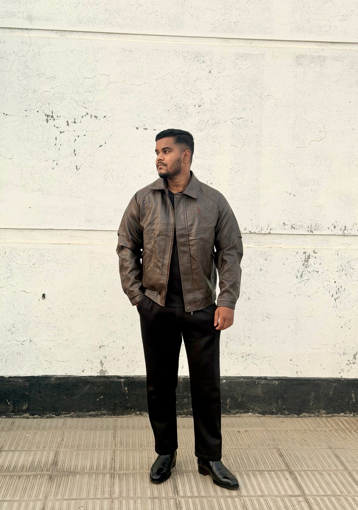 China imported leather Jacket