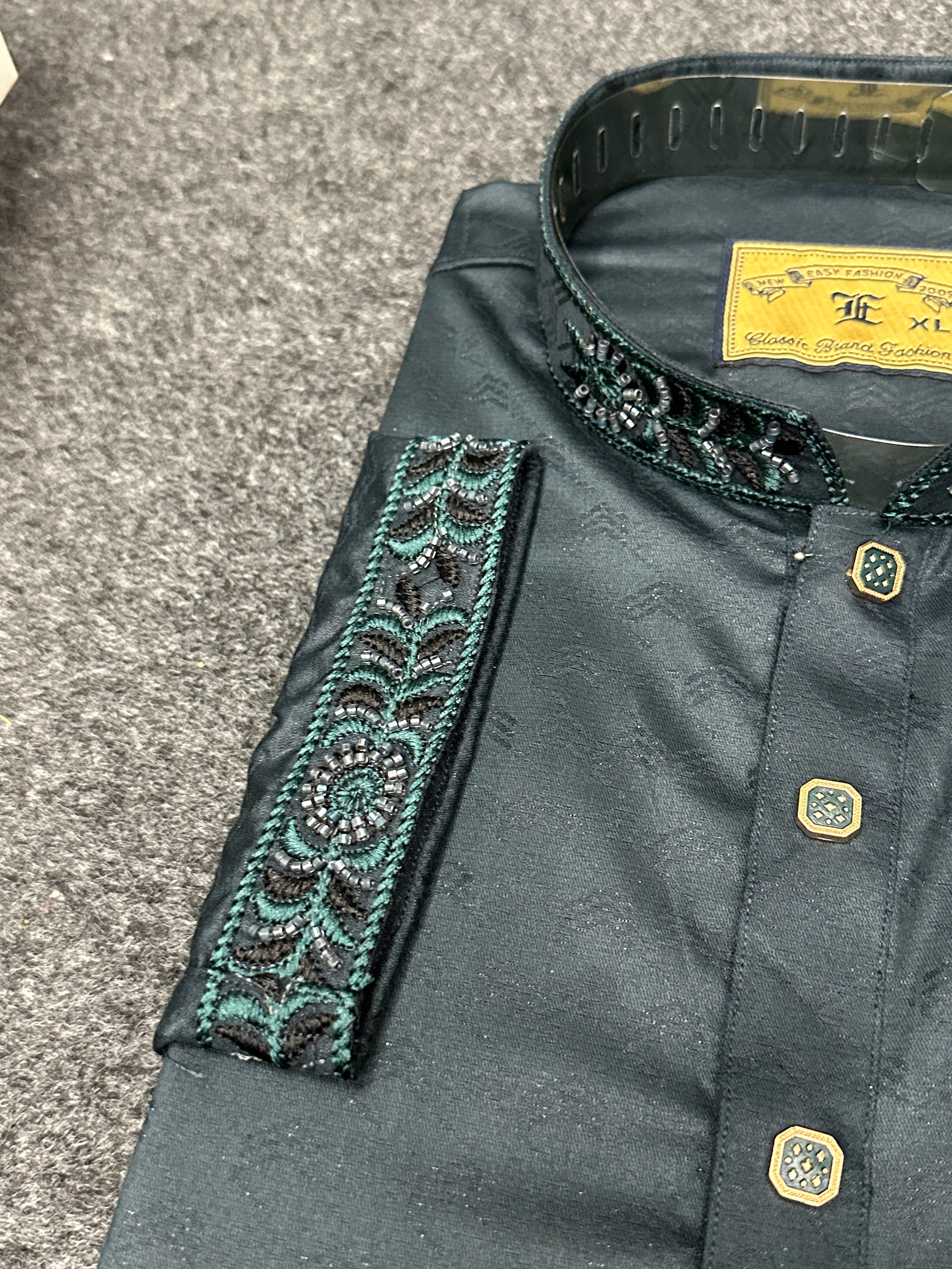 Karuchupi Panjabi ( Deep Green )