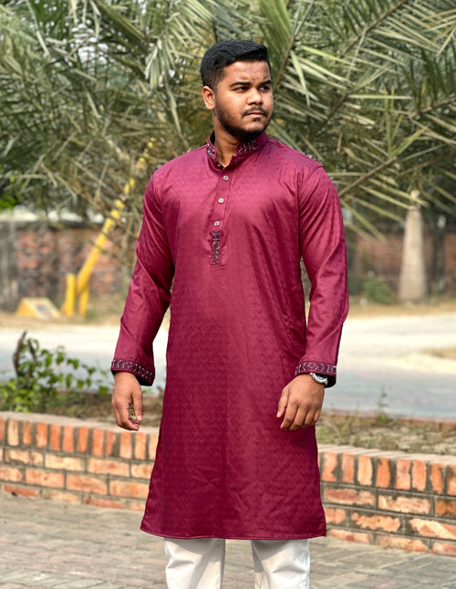 Karuchupi Panjabi ( Maroon color )