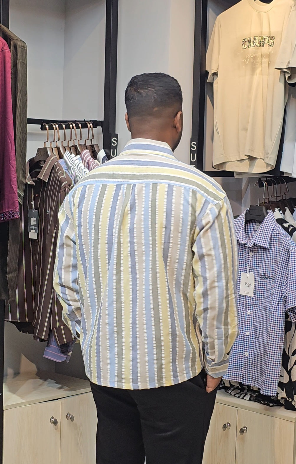 Cotton fabric boxy shirt