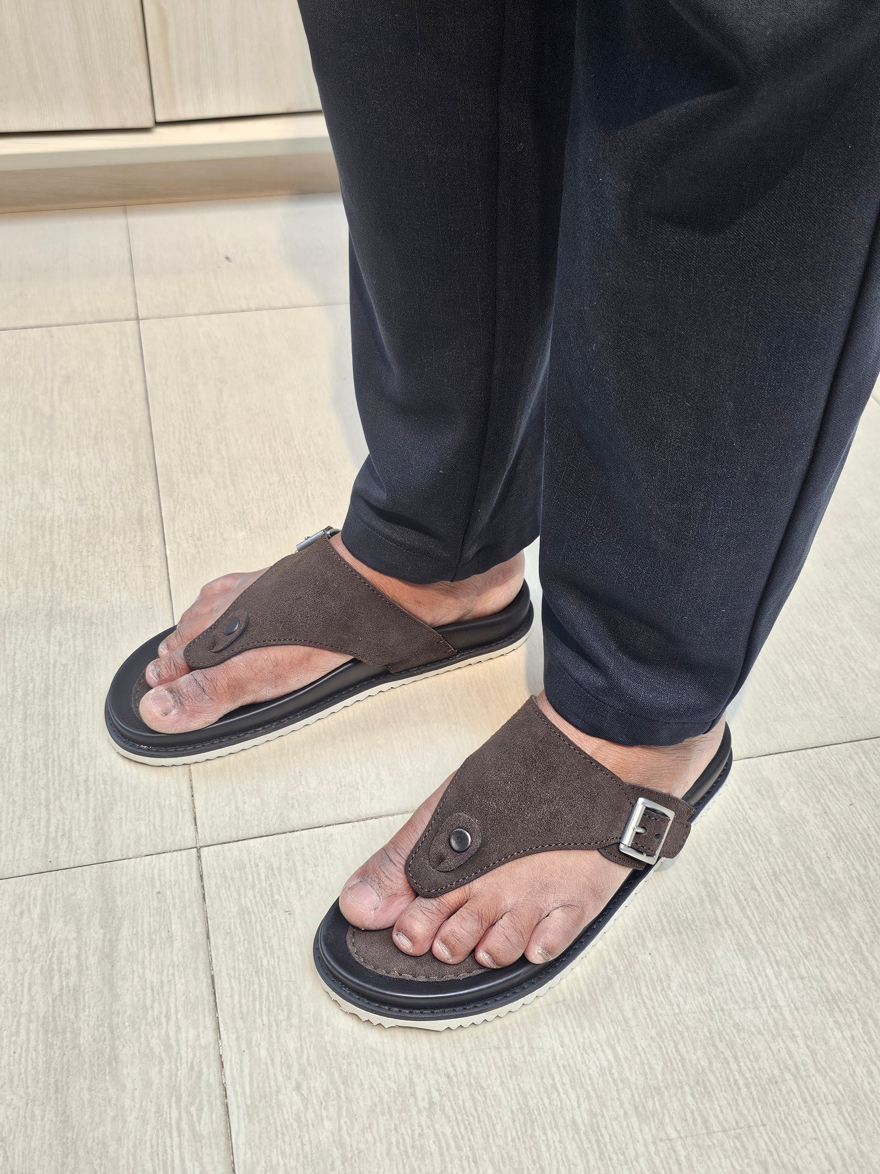 premium suede leather sandal